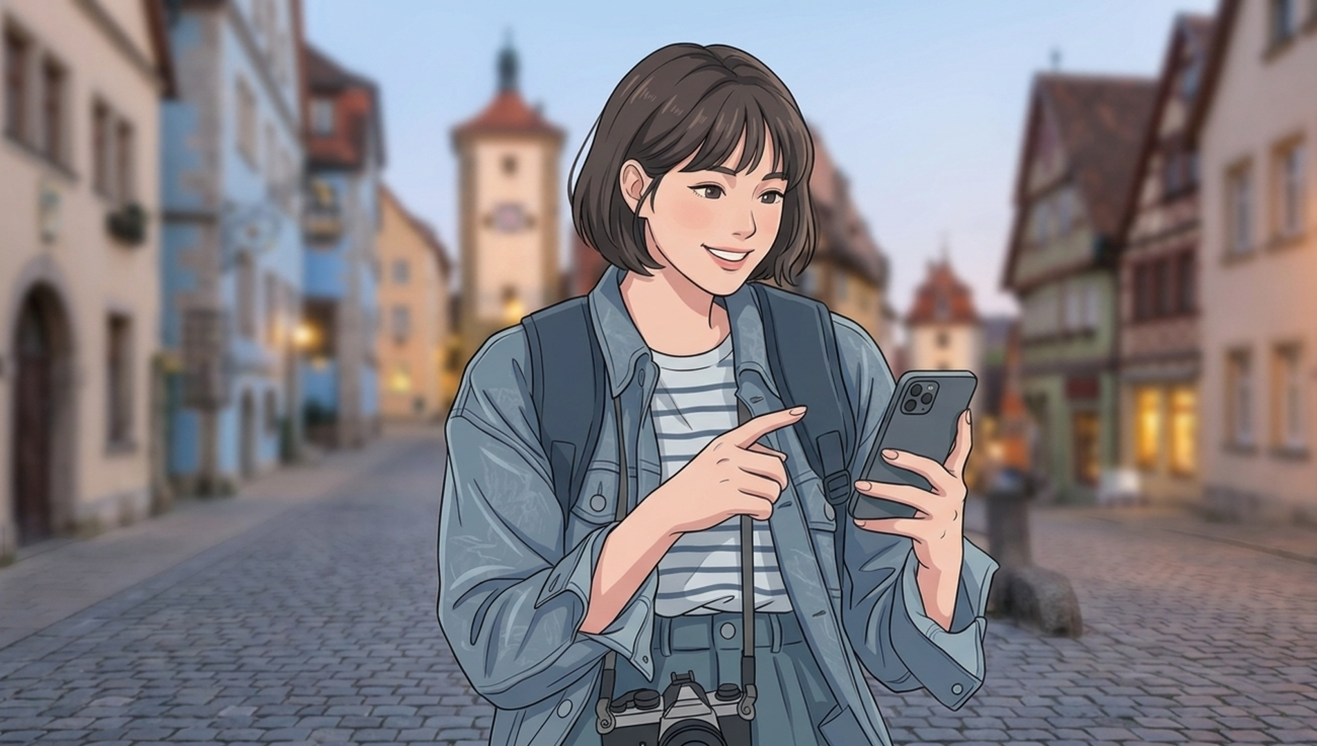 Traveler checking connection on a phone